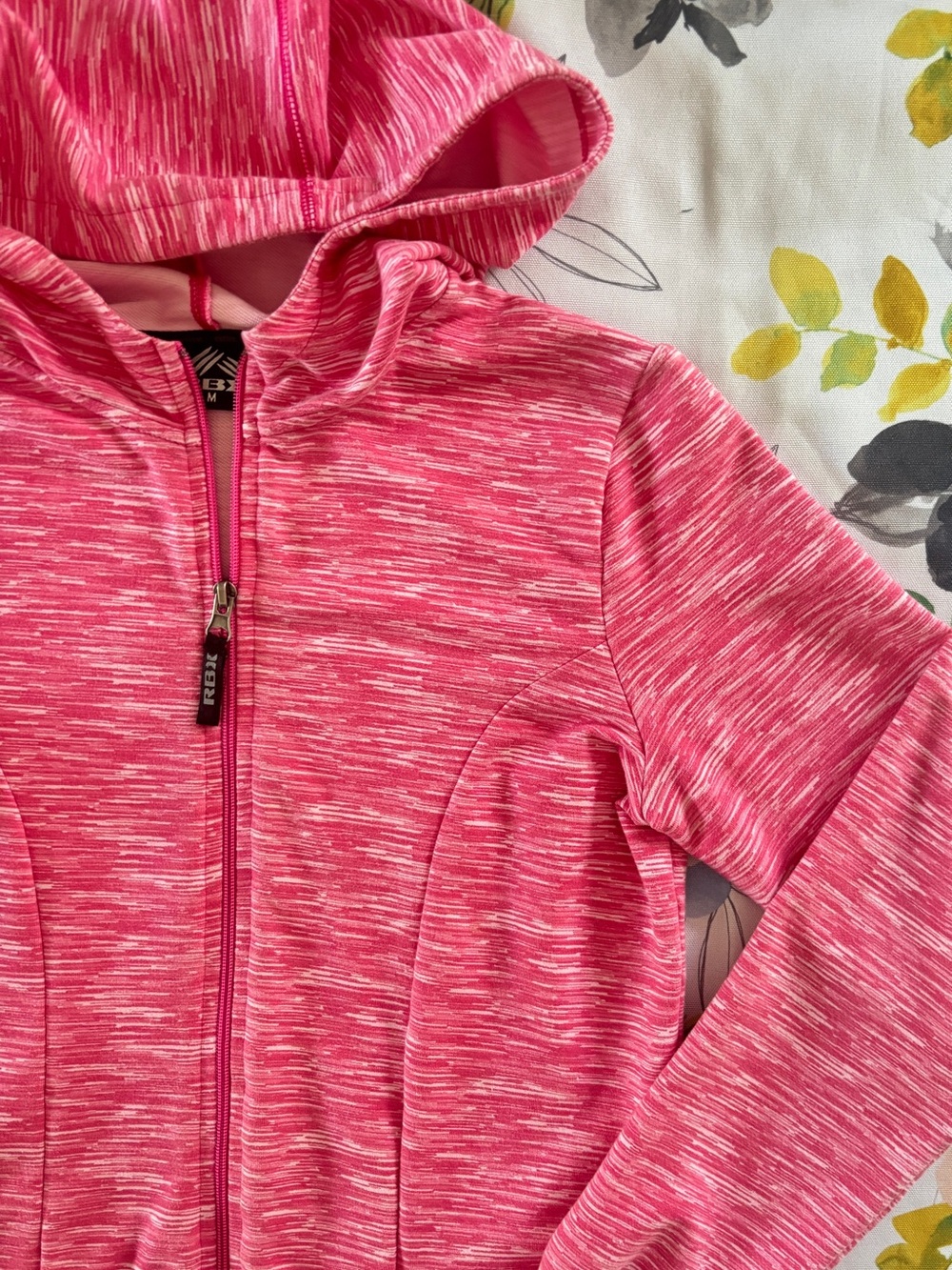 RBX - Women’s Pink Space-Dye Full-Zip Athletic Hoodie Jacket